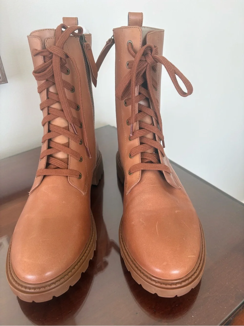 Boden boots NWOB size 41 (9.5) lace up boots lug sole, brown leather
